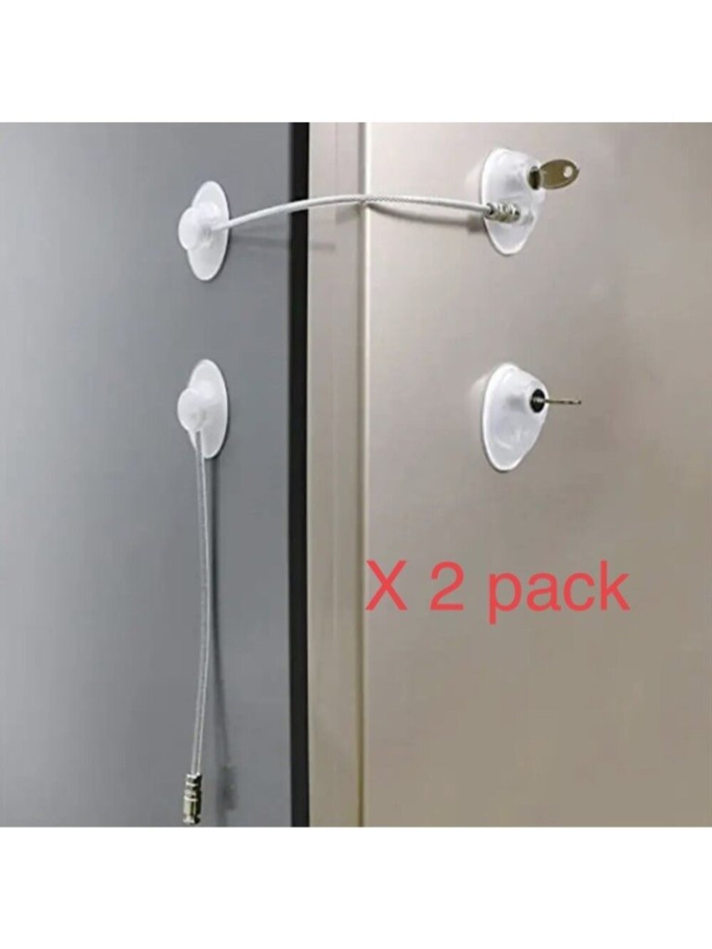 2 pack Refrigerator Door Lock with keys for Child Safety Window Kids Security